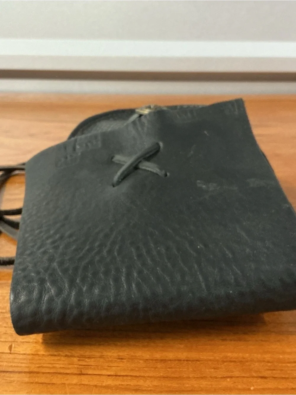 Nativearth Black Handmade Leather Cell Phone Button Belt Pouch